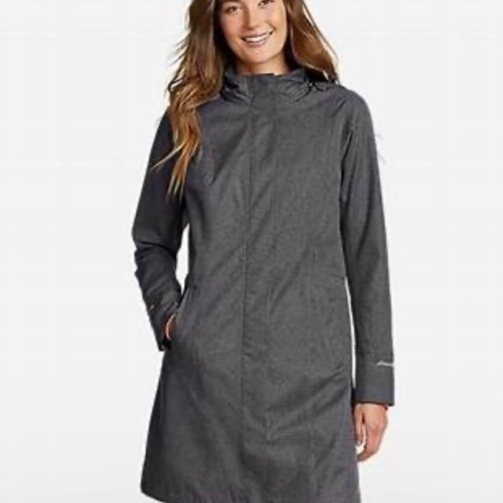 Eddie Bauer XS Gray Girl-on-the-Go Trench Jacket